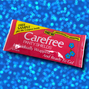 Vtg 1980's Carefree Panty Shields Original Trial Size 3 Ct Rare TV Movie Prop